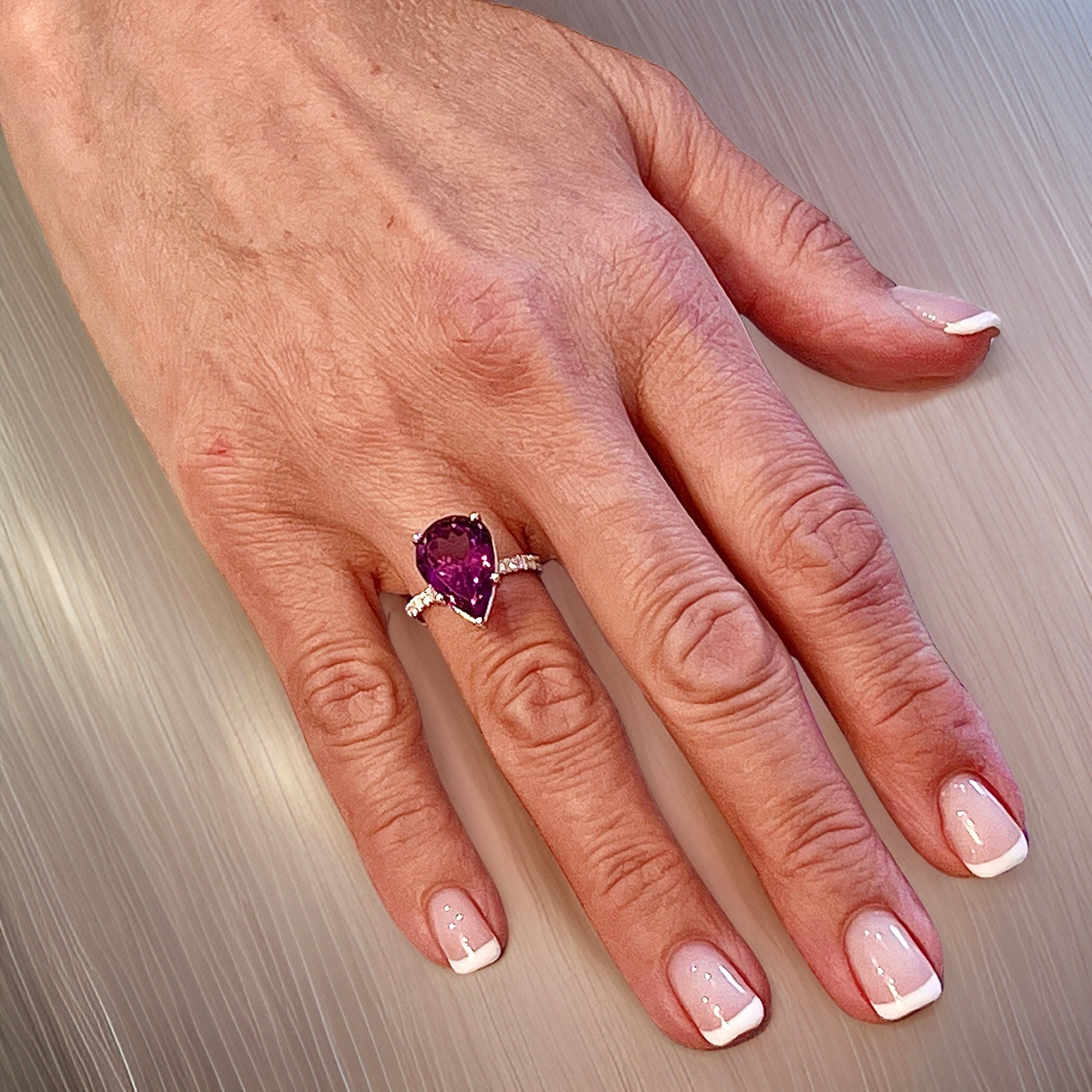 Natural Amethyst Diamond Ring 6.5 14k White Gold 7.67 TCW Certified $3,950 311006