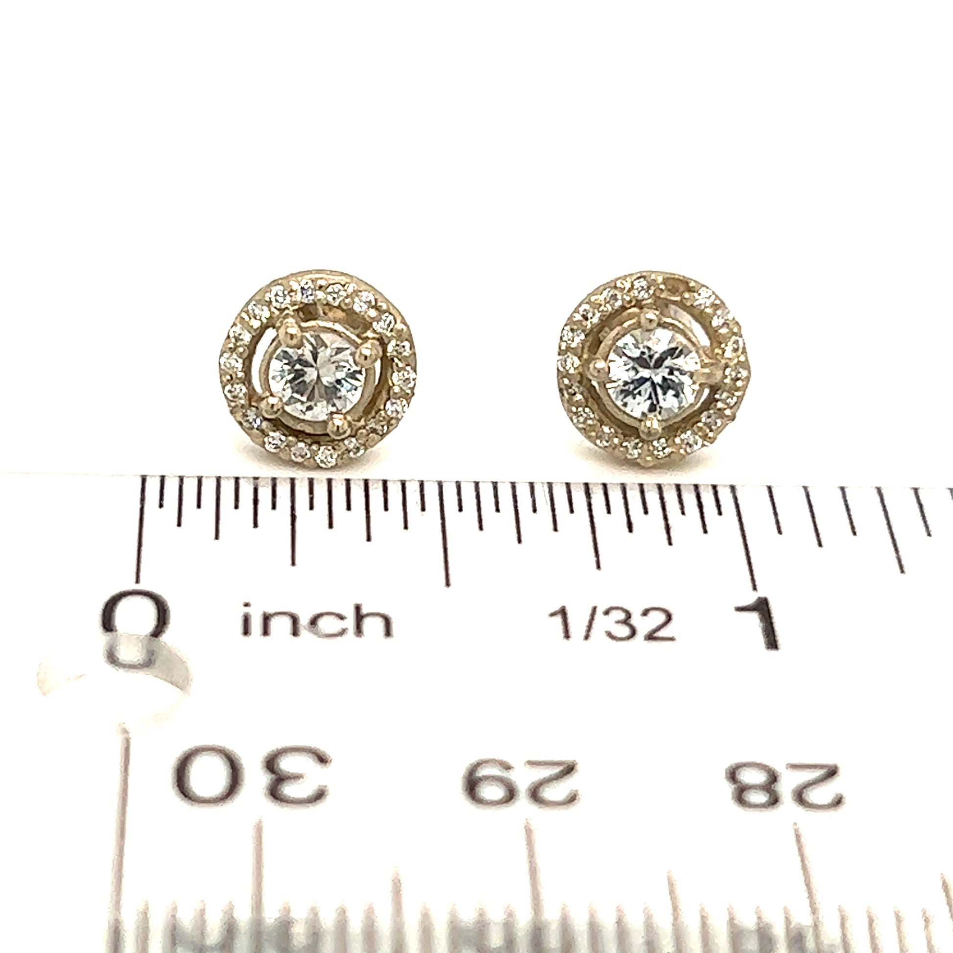 Natural Sapphire Diamond Stud Earrings 14k W Gold 0.83 TCW Certified $2,950 215614 - Certified Fine Jewelry