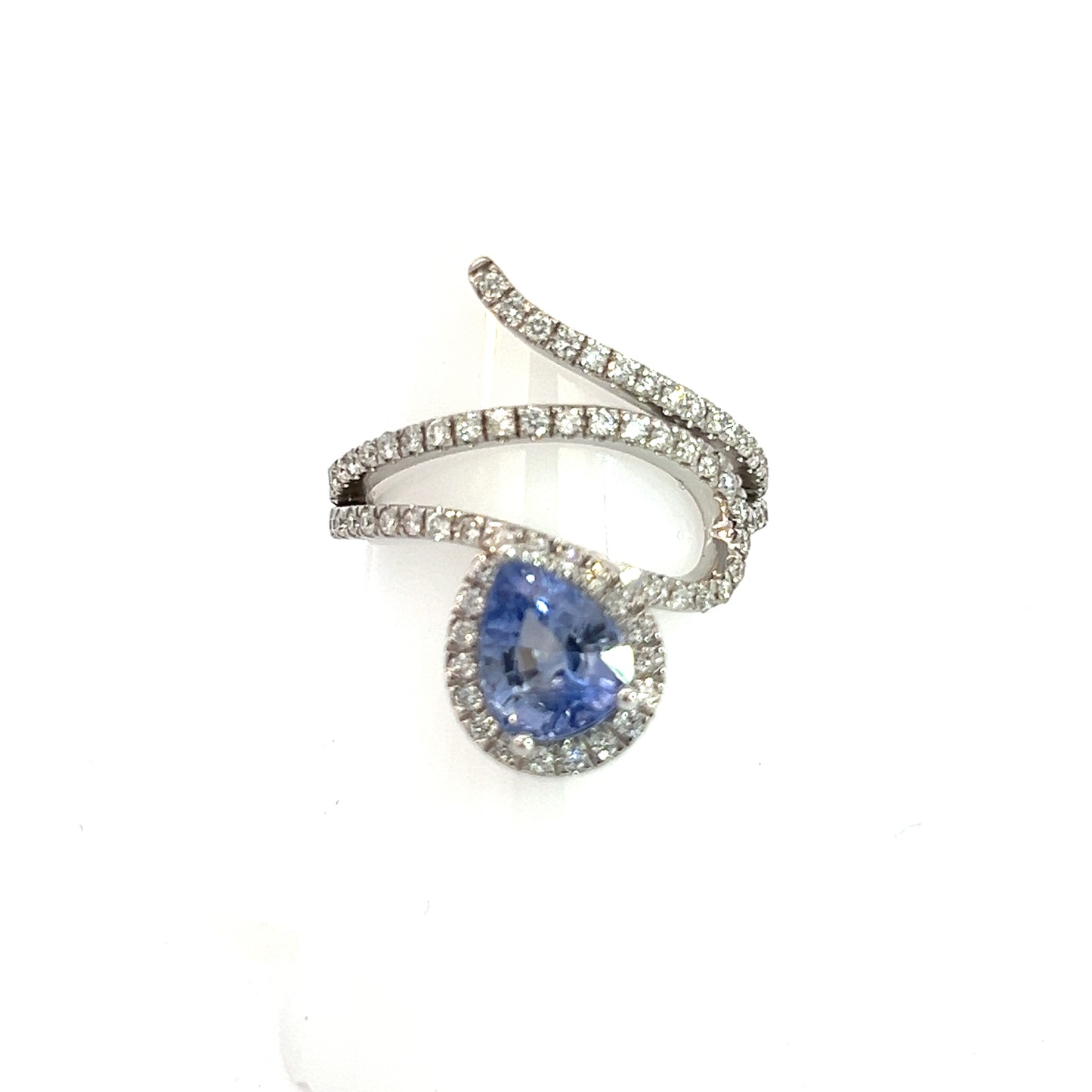 Natural Sapphire Diamond Ring 6.75 14k White Gold 2.86 TCW Certified $4,950 310655