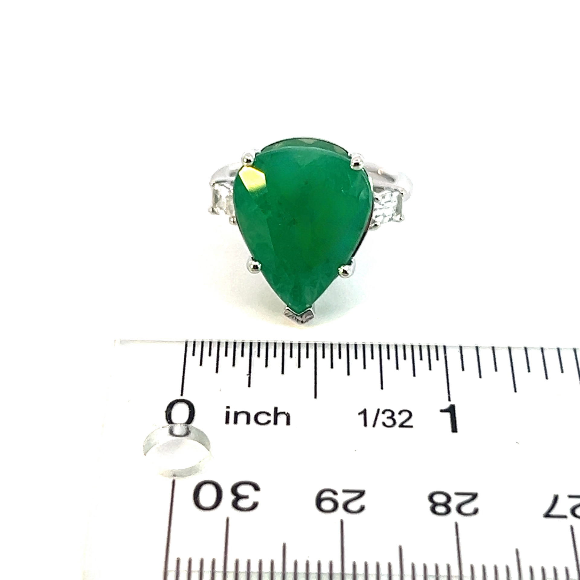 Natural Emerald Diamond Ring 7 14k White Gold 10.97 TCW Certified $4,950 311003