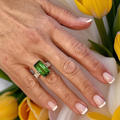 Natural Tourmaline Sapphire Ring 7 14k WG 12.17 TCW Certified $9,750 311033 - Certified Fine Jewelry