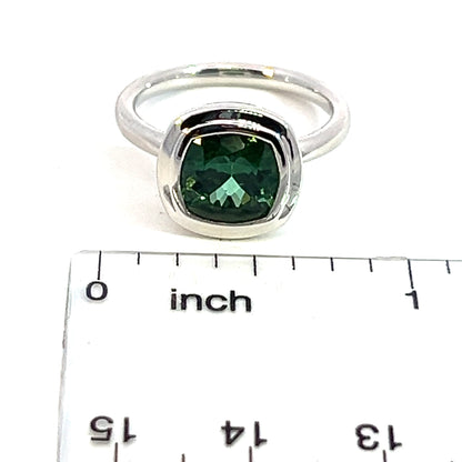 Natural Solitaire Tourmaline Ring 6.5 14k W Gold 2.25 TCW Certified $3,490 310623