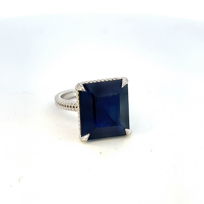 Natural Solitaire Sapphire Ring 6.5 14k W Gold 7 TCW Certified $3,150 310545