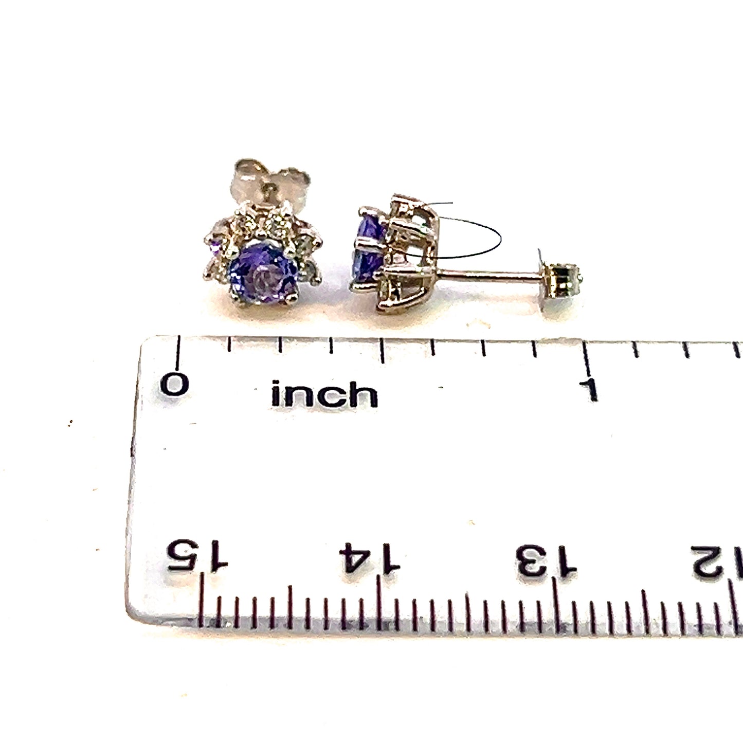 Natural Sapphire Diamond Halo Stud Earrings 14k WG 1.02 TCW Certified $3,950 121427 - Certified Fine Jewelry
