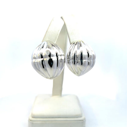 Tiffany & Co Estate XL Puffed Clip-on Earrings Sterling Silver TIF737