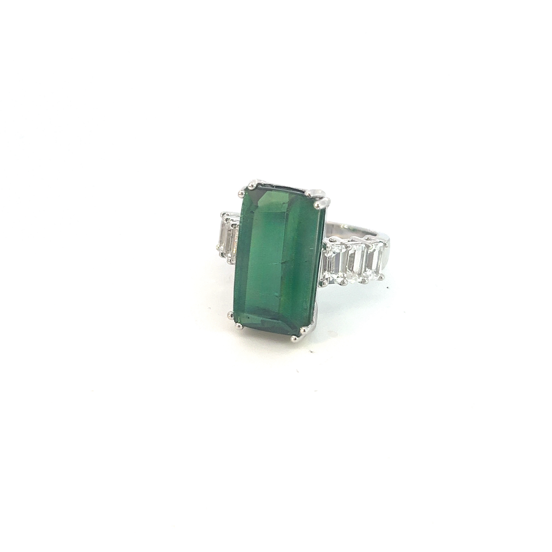 Natural Tourmaline Sapphire Ring 7 14k WG 12.17 TCW Certified $9,750 311033 - Certified Fine Jewelry
