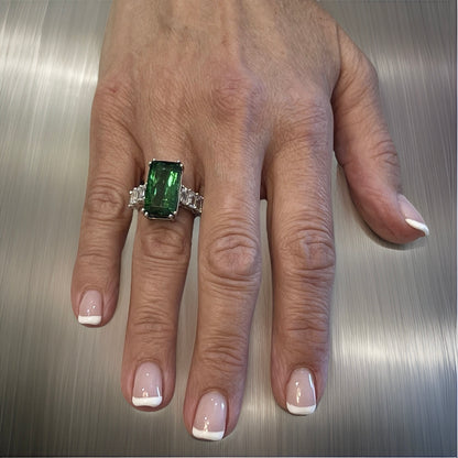 Natural Tourmaline Sapphire Ring 7 14k WG 12.17 TCW Certified $9,750 311033