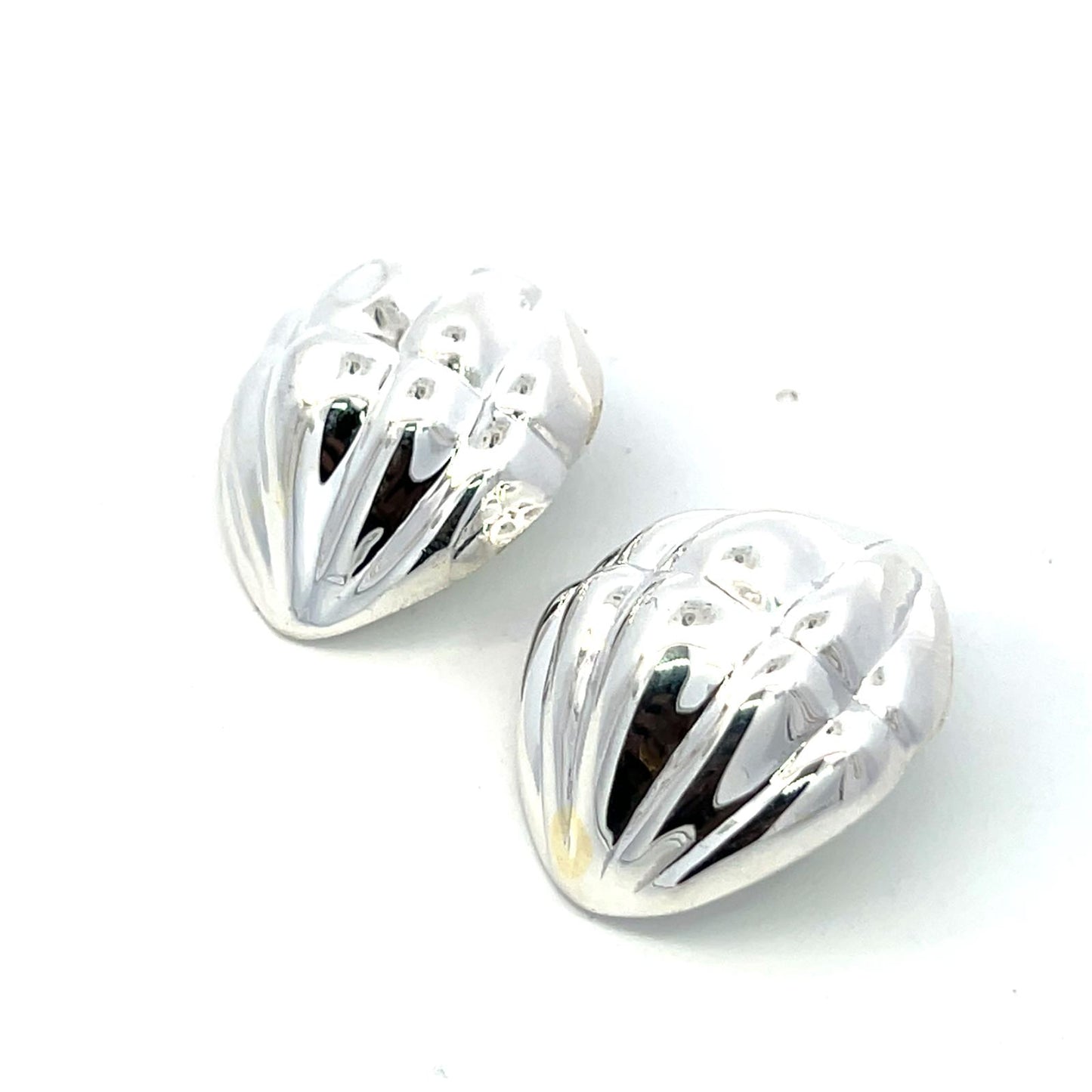 Tiffany & Co Estate XL Puffed Clip-on Earrings Sterling Silver TIF737