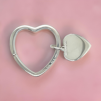 Tiffany & Co Estate Heart Keychain Sterling Silver TIF698