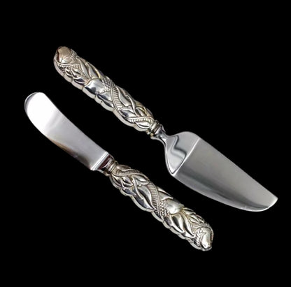 Tiffany & Co Estate Cheese Knife 7.125" & Pate Butter Spreader 6.5" Silver TIF741