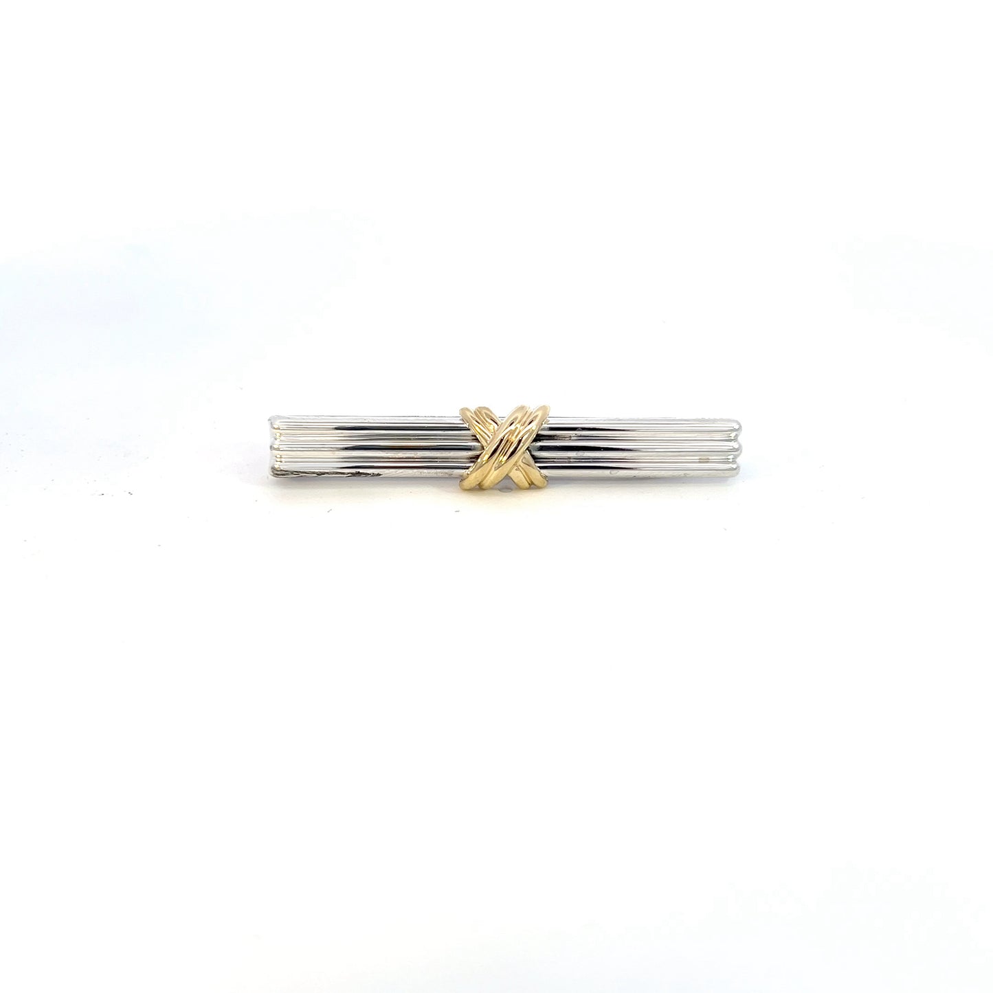 Tiffany & Co Estate Tie Clip Sterling Silver 14k Gold TIF556