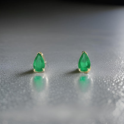 Natural Emerald Stud Earrings 14k Y Gold 1.60 Ctw Certified $2,790 215624