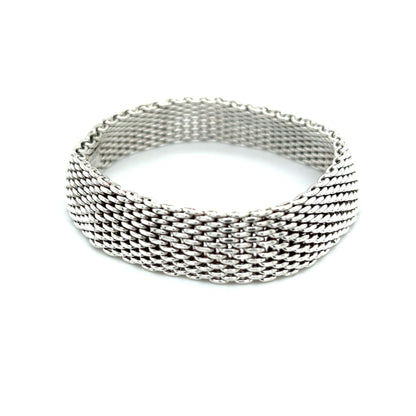 Tiffany & Co Estate Somerset Mesh Bracelet 8" Sterling Silver TIF314