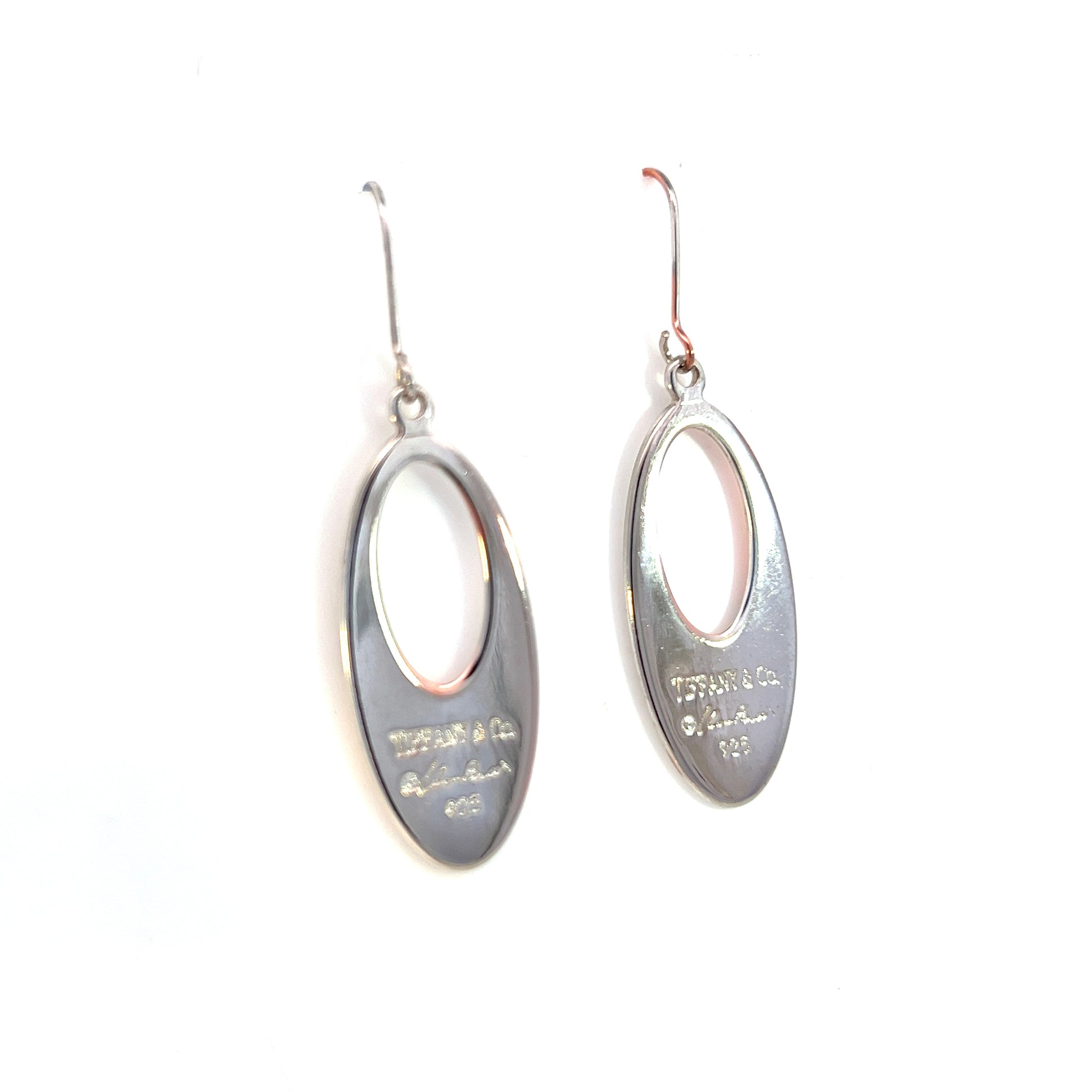 Tiffany & Co Estate Hanging Earrings Sterling Silver By Elsa Peretti 35 mm TIF558 - Certified Fine Jewelry