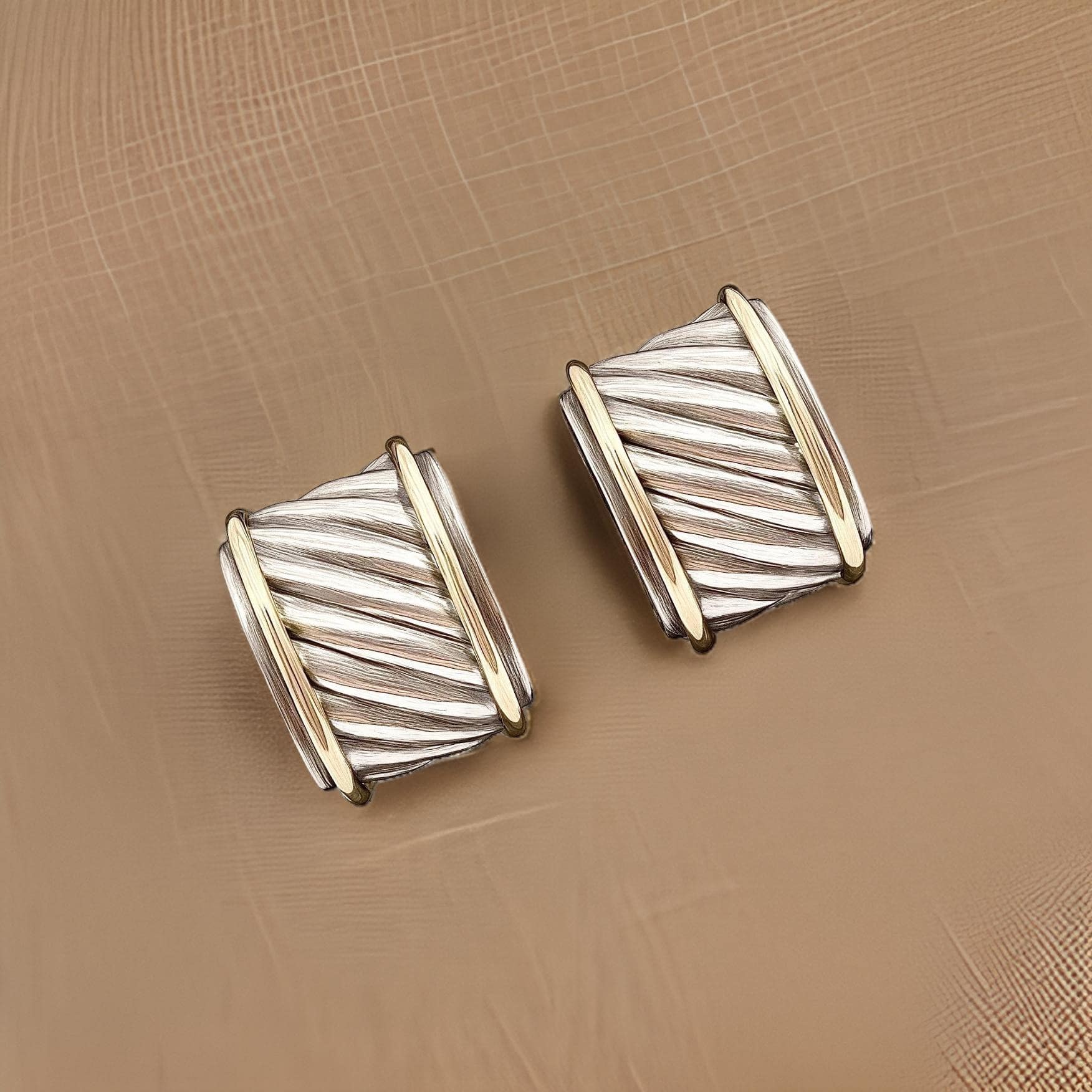 David Yurman Authentic Estate Earrings 14k Gold + Silver DY491