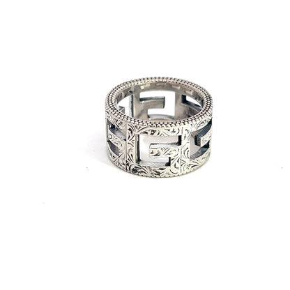 Gucci Estate Ring Size 5.5 Sterling Silver 11 mm G24