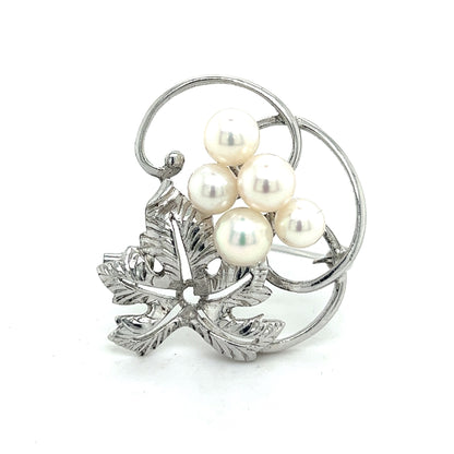 Mikimoto Authentic Estate Akoya Pearl Brooch Pin Sterling Silver 5.85 mm M302 - Certified Fine Jewelry