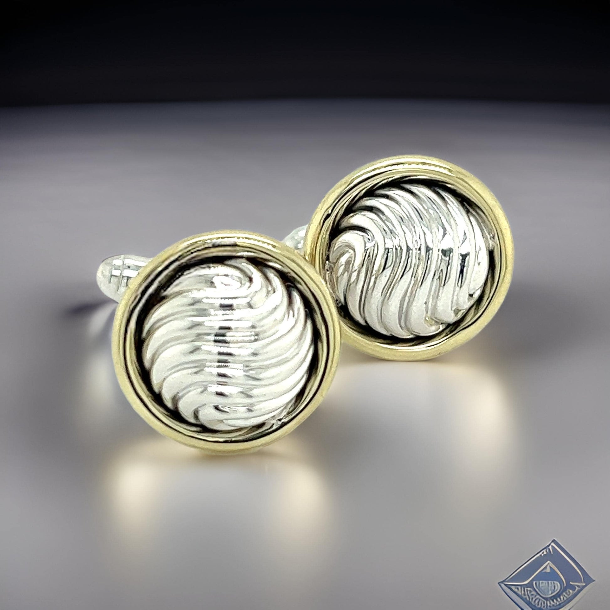 David Yurman Authentic Estate Cufflinks 14k Gold + Silver DY495