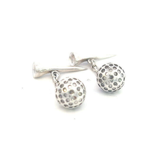 Tiffany & Co Estate Golf Ball Cufflinks Sterling Silver TIF603 - Certified Fine Jewelry