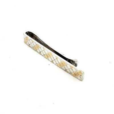 Tiffany 925 Silver And 750 18k Gold Tie Bar Money Clip TIF994