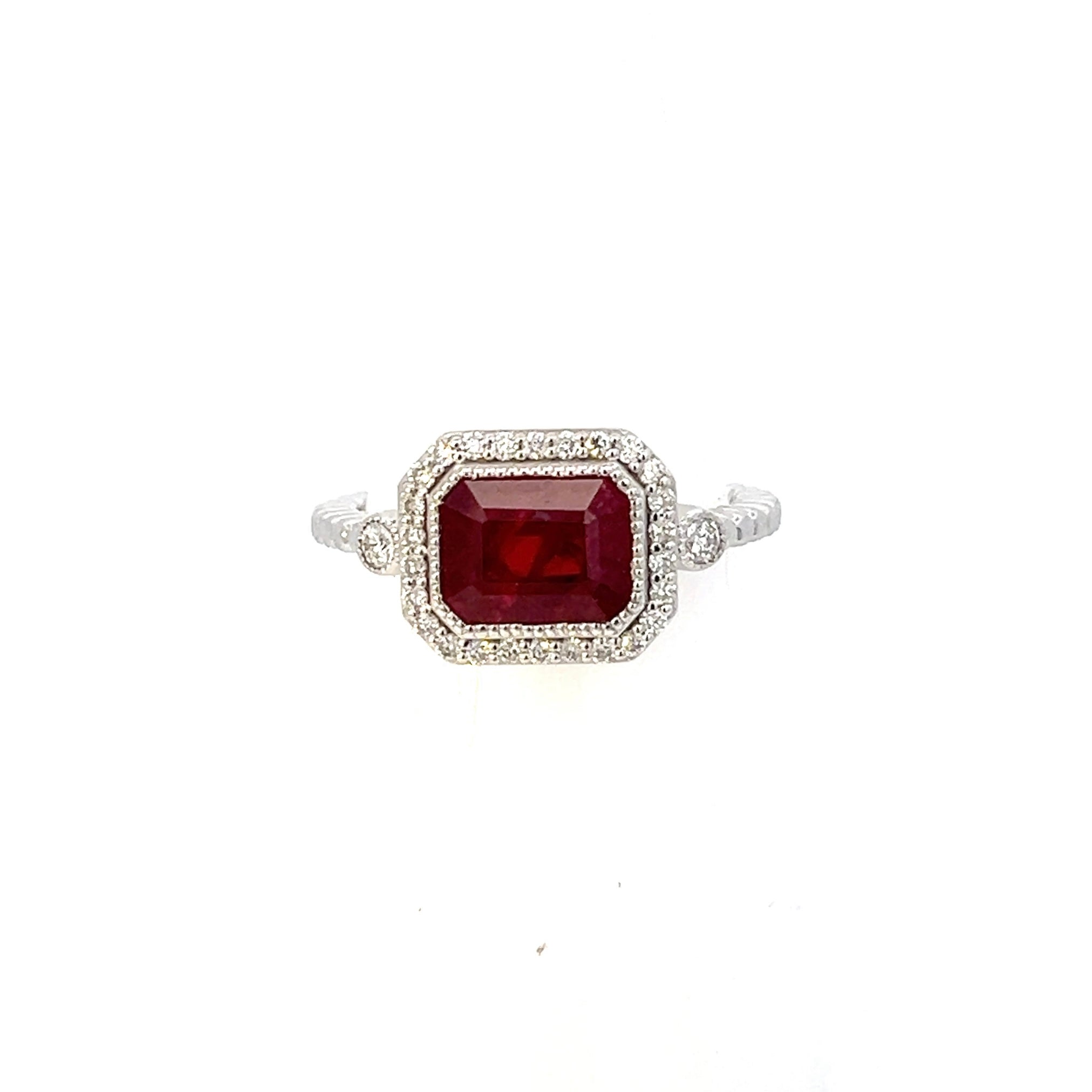 10.94ct Red Ruby, Diamond Three Stone Engagement Ring set in 18k White and  Yellow Gold, GIA Certified Afghanistan Unheated | Skyjems.ca