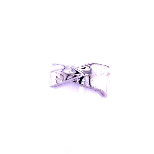 Tiffany & Co Estate Leaf Band Size 6.5 Silver 10 mm TIF501 - Certified Fine Jewelry