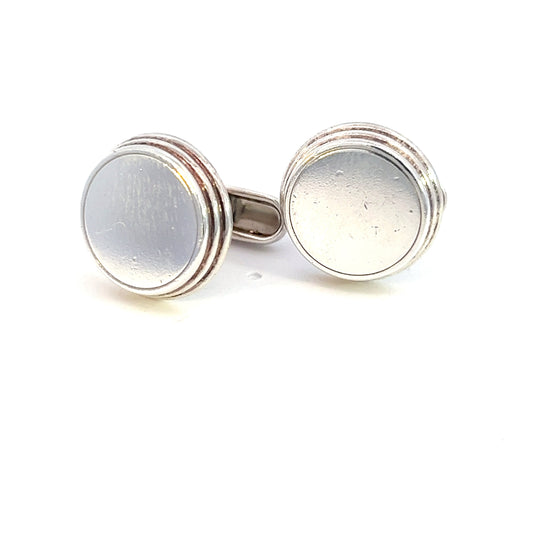 Bulgari Bvlgari Estate Mens Cufflinks Sterling Silver B8 - Certified Fine Jewelry