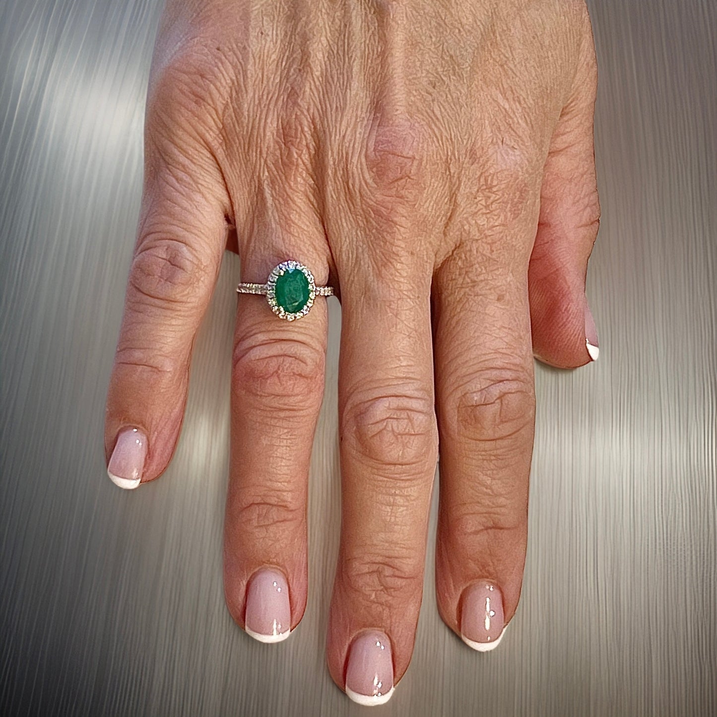 Natural Emerald Diamond Ring Size 6.5 14k White Gold 2.16 TCW Certified $4,950 310997