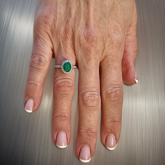 Natural Emerald Diamond Ring Size 6.5 14k White Gold 2.16 TCW Certified $4,950 310997