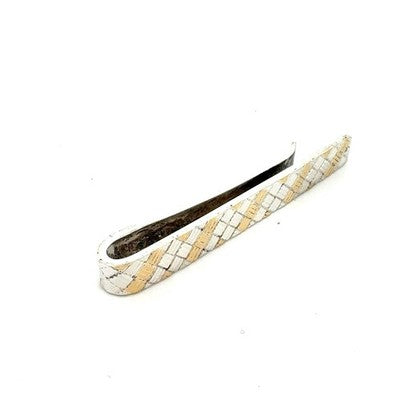 Tiffany 925 Silver And 750 18k Gold Tie Bar Money Clip TIF994