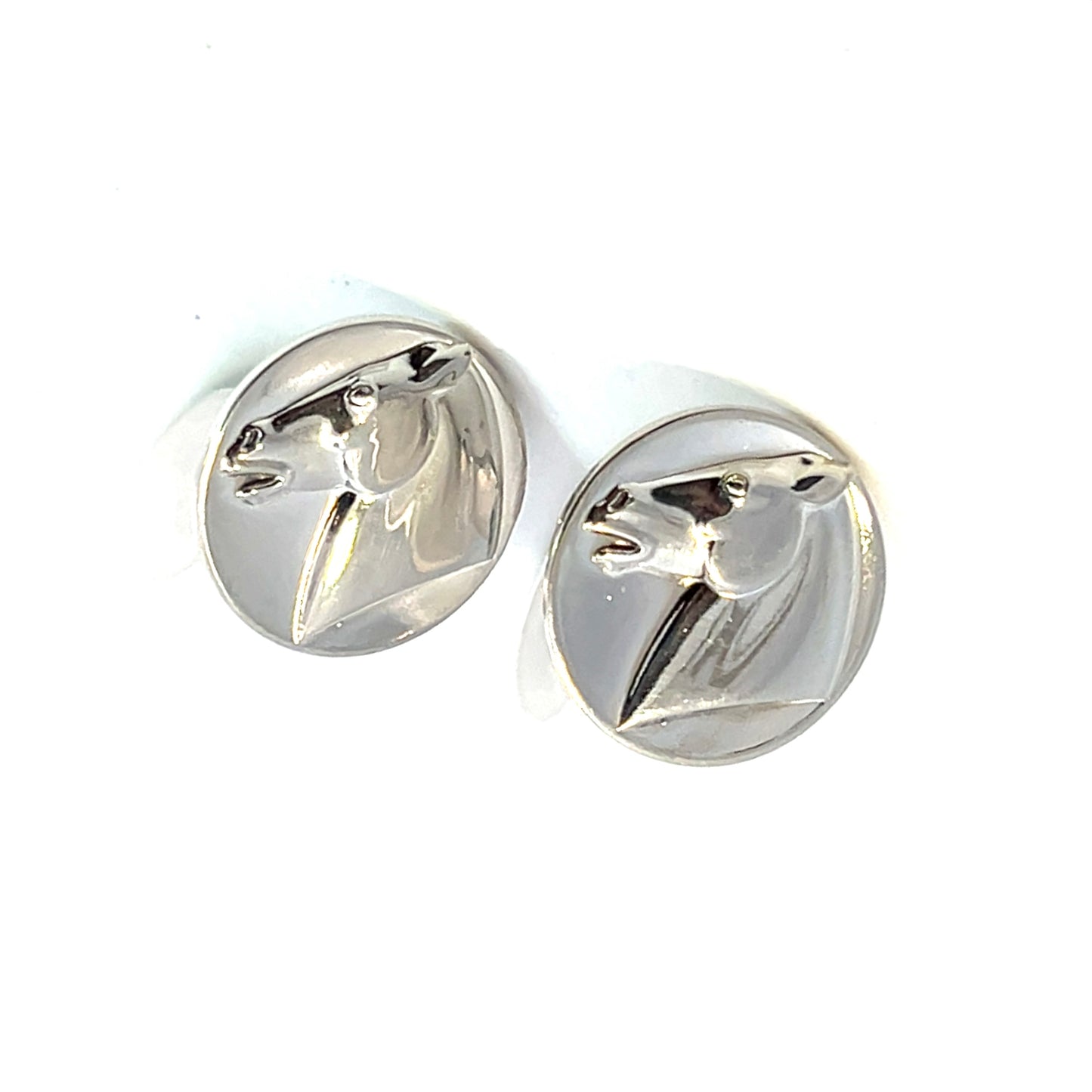 George Jensen Estate Mens Horse Cufflinks Silver GJ26