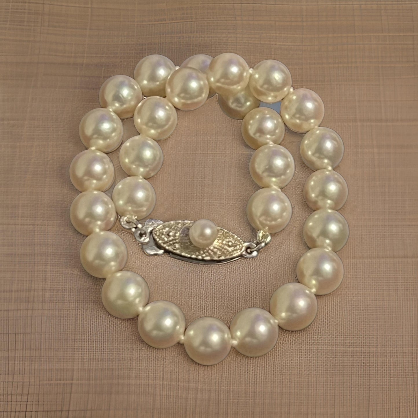 Mikimoto Estate Akoya Pearl Bracelet 7" Sterling Silver 6 mm M399