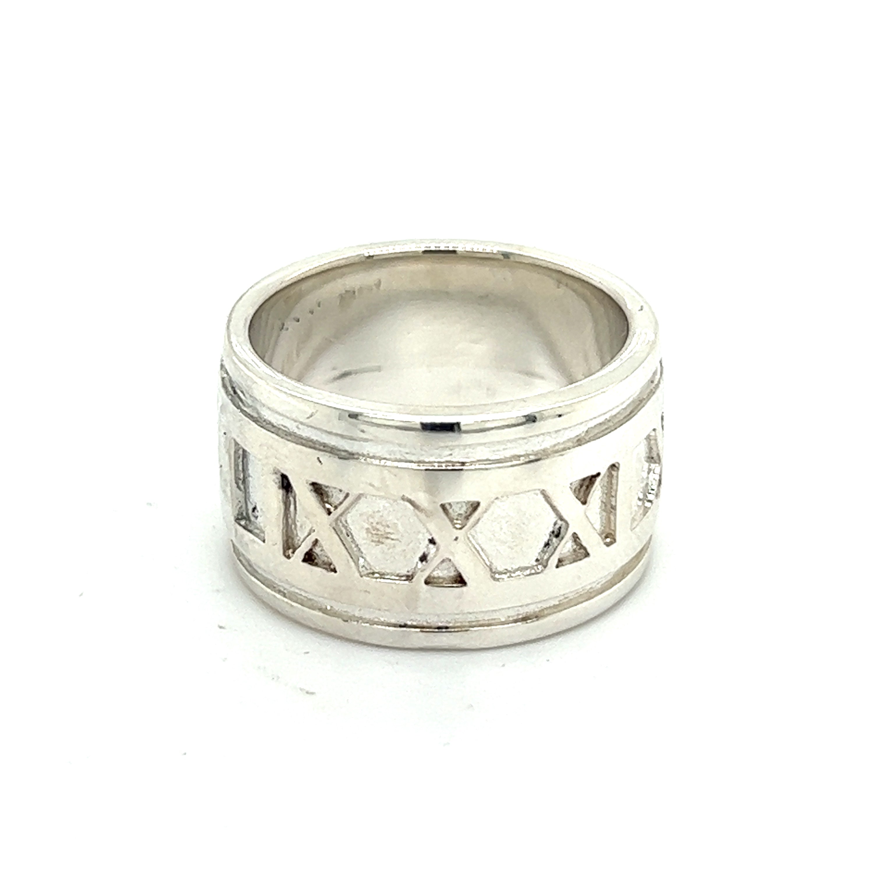 Tiffany & Co Authentic Estate Atlas Ring Size 5 Silver 11 mm