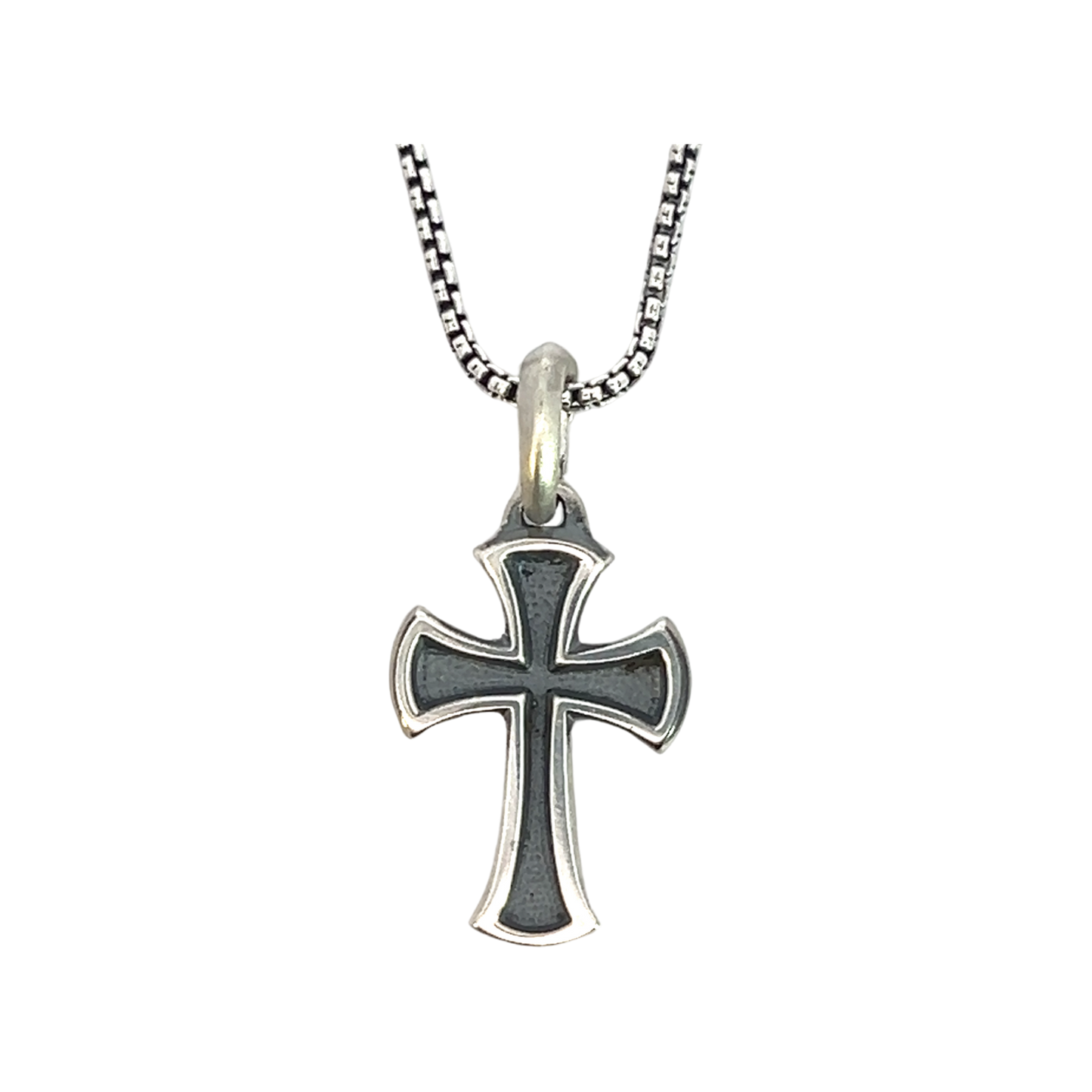 David Yurman Authentic Estate Small Cross Necklace 18" Silver 2.8 mm DY350