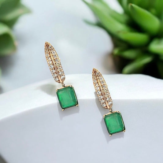 Natural Emerald Diamond Dangle Earrings 14k W Gold 4.86 TCW Certified $7,250 018691