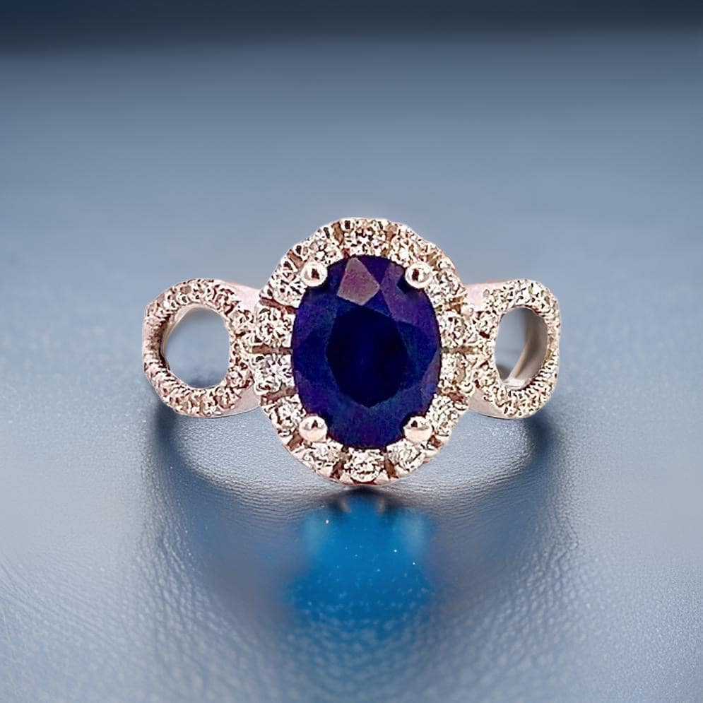 Natural Sapphire Diamond Ring Size 6.25 14k W Gold 2.31 TCW Certified $4,975 402670