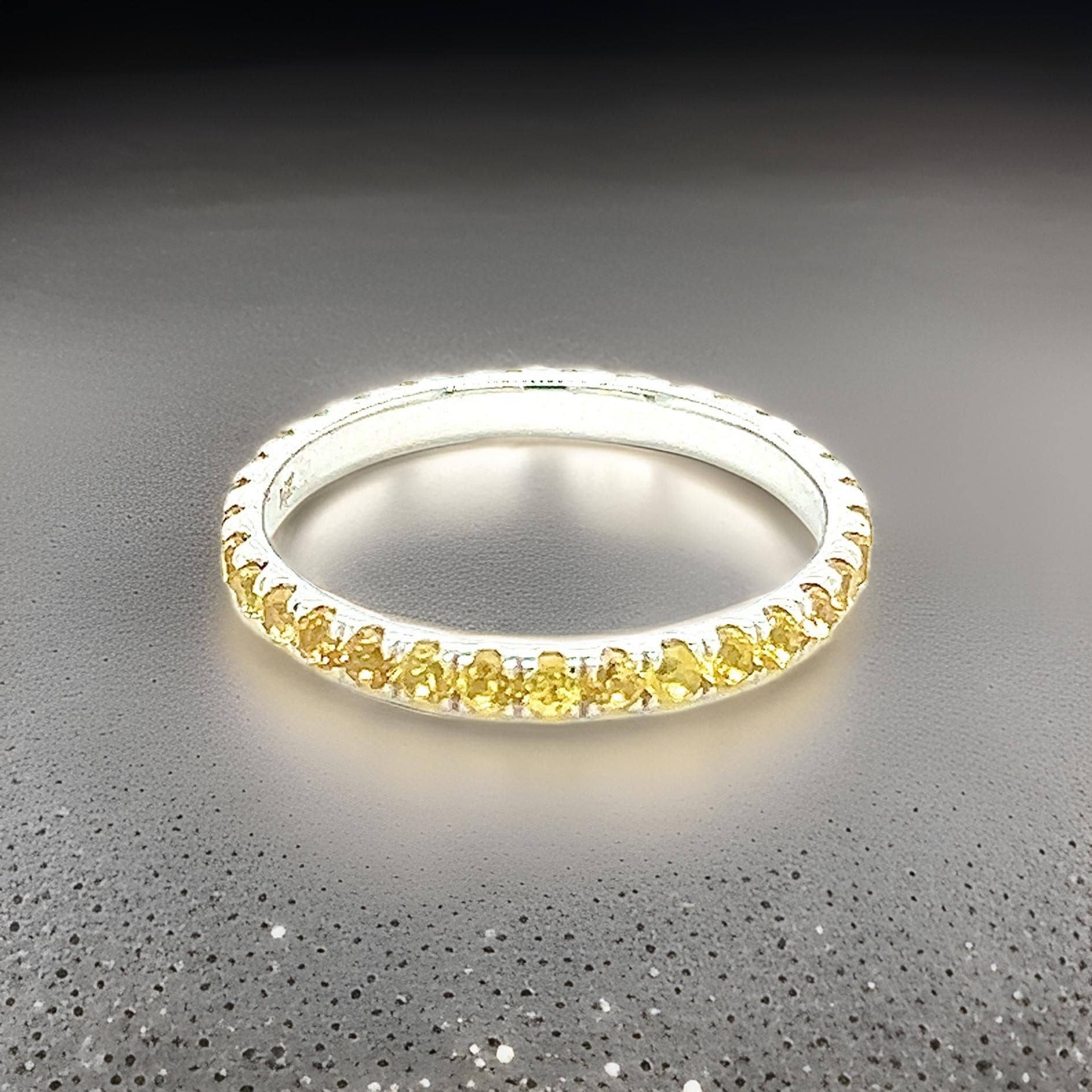 Natural Yellow Sapphire Ring Size 6.5 14k W Gold 0.66 CTW Certified $1,190 217844