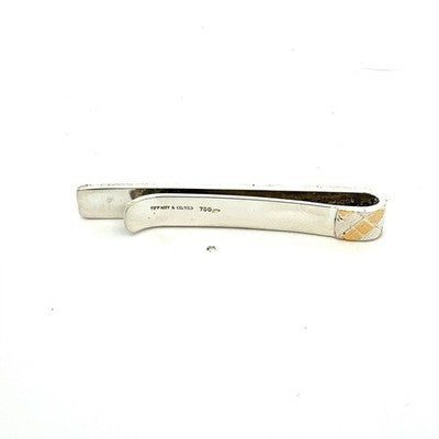 Tiffany 925 Silver And 750 18k Gold Tie Bar Money Clip TIF994