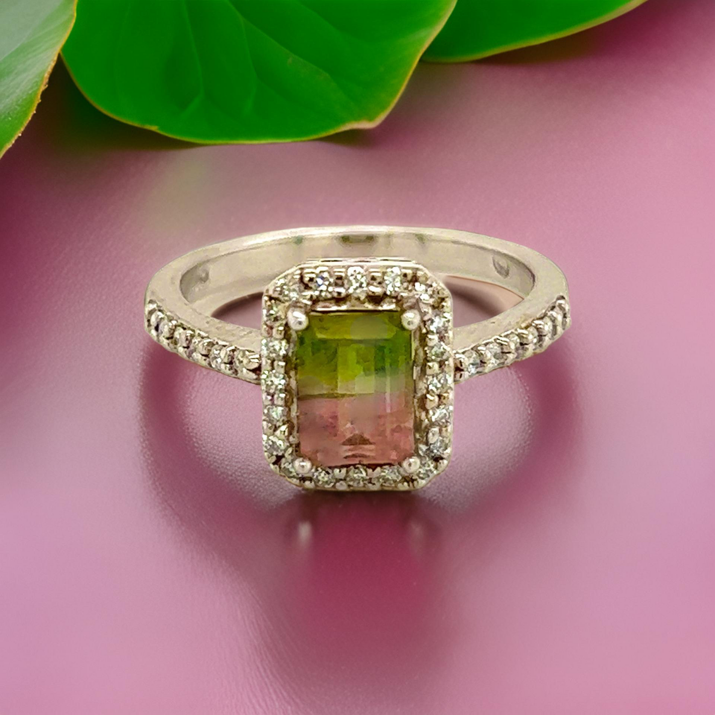 Multicolor Tourmaline Diamond Ring 14k Gold 1.15 TCW Certified $4,450 211930