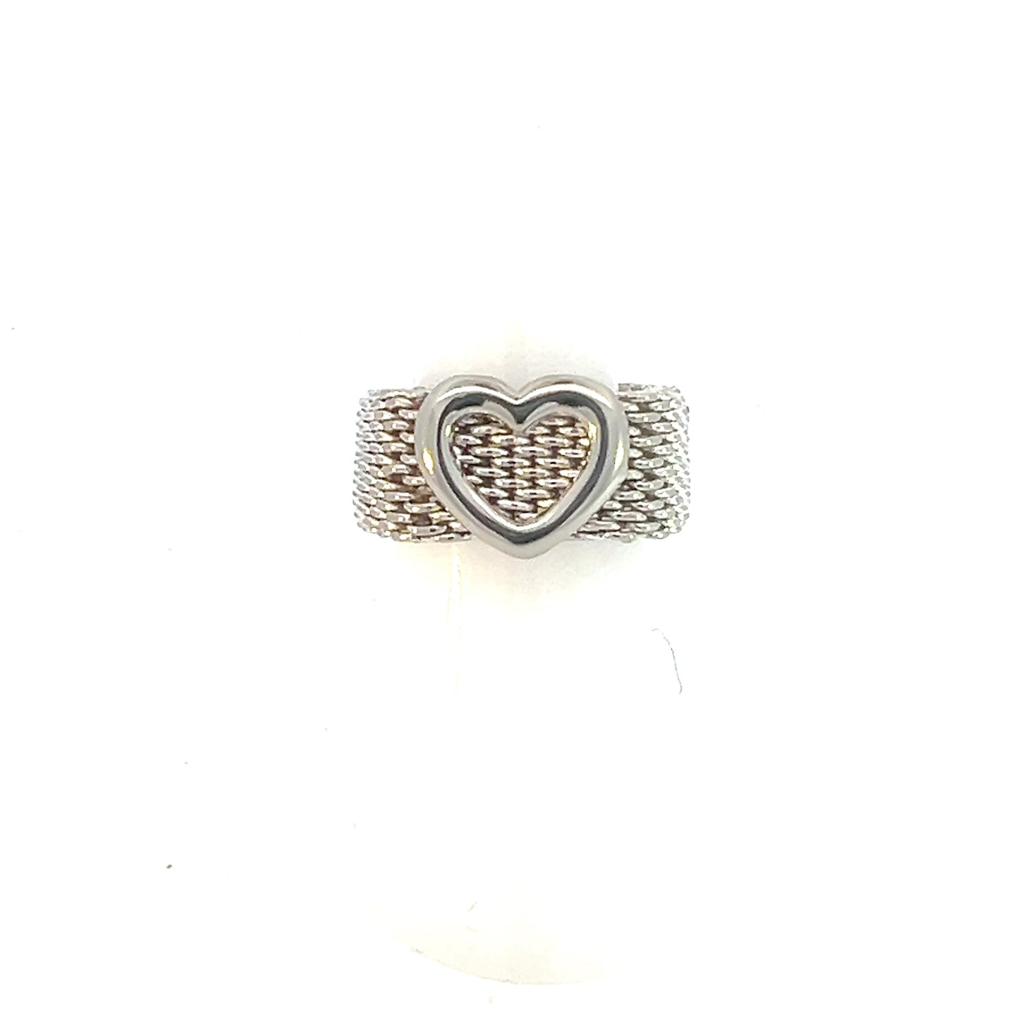 Tiffany & Co Estate Somerset Heart Ring 7 Silver 9.60 mm TIF609 - Certified Fine Jewelry