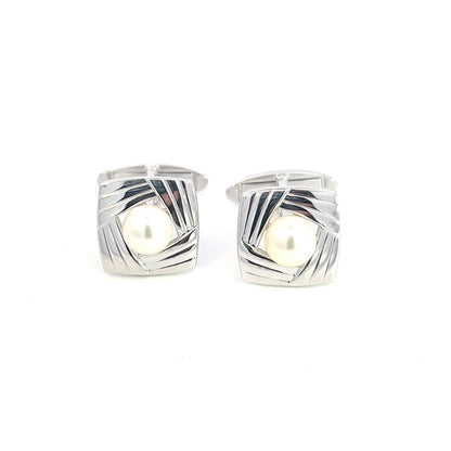 Mikimoto Estate Akoya Pearl Cufflinks 6.70 mm Sterling Silver M380