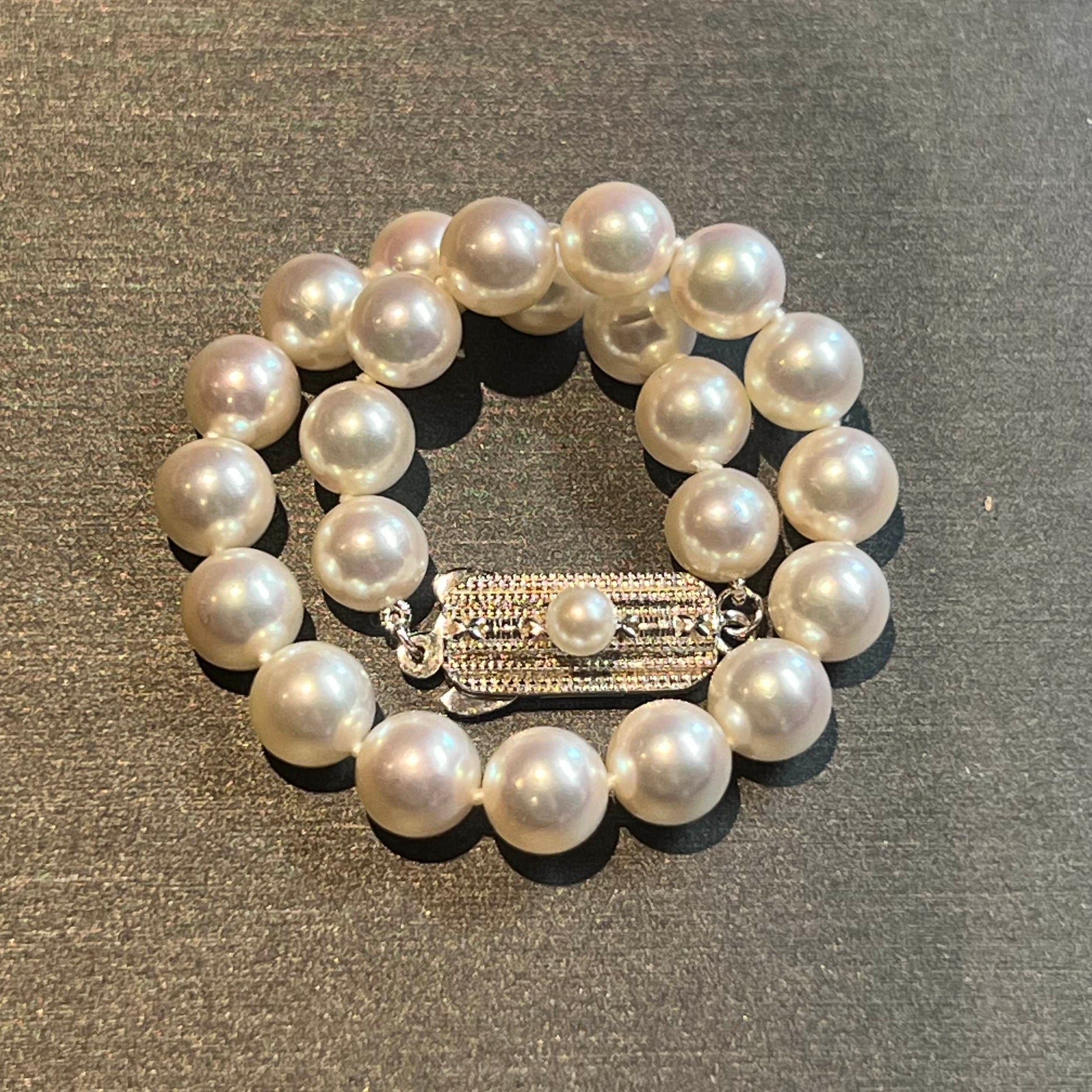 Mikimoto Estate Akoya Pearl Bracelet 7.25 Silver 6.5 - 7 mm M355