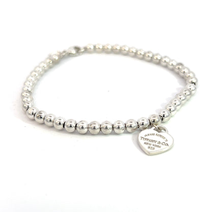 Tiffany & Co Estate Ball Bracelet 7" Silver 4 mm TIF525