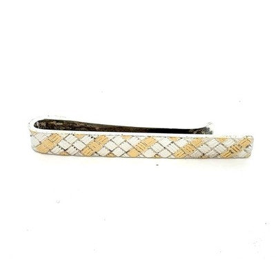 Tiffany 925 Silver And 750 18k Gold Tie Bar Money Clip TIF994