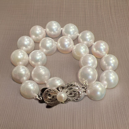 Mikimoto Estate Akoya Pearl Bracelet 8" Silver 8.50 mm M404