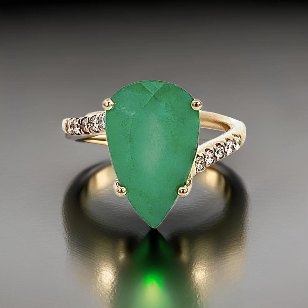 Natural Emerald Diamond Ring Size 7 14k Y Gold 7.17 TCW Certified $4,975 401582