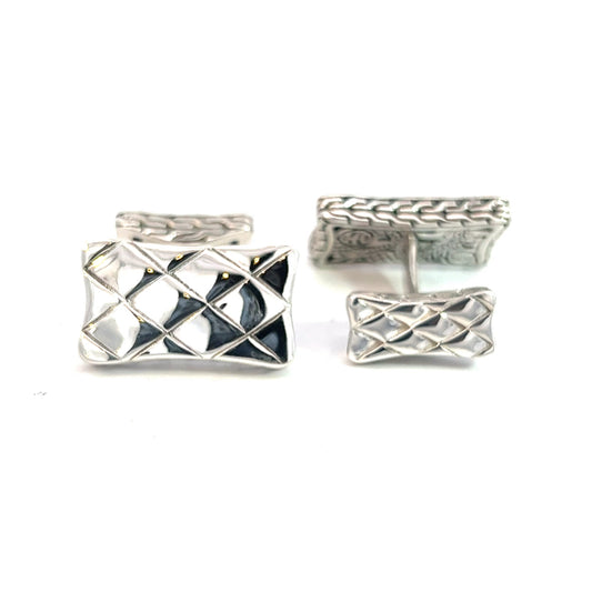 John Hardy Estate Weave Cufflinks Sterling Silver JH79