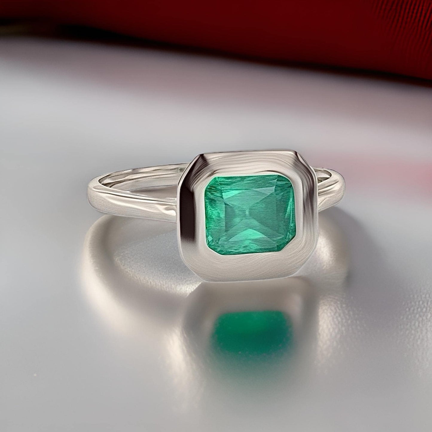 Natural Solitaire Colombian Emerald Ring Size 6.5 14k White Gold 1.22 Cts Certified $3,950 310580