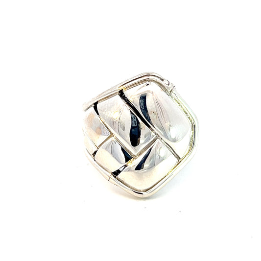 John Hardy Estate Woven Bamboo Style Ring 7.25 Silver JH75 - Certified Fine Jewelry