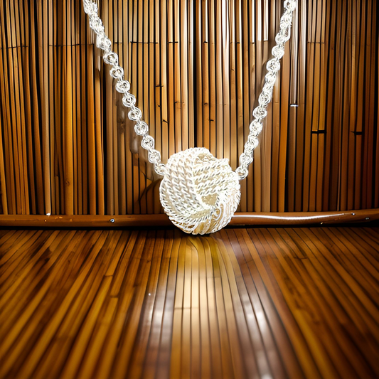 Tiffany & Co Estate Love Knot Necklace 17" Silver TIF651